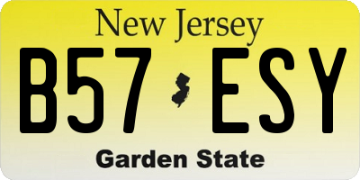 NJ license plate B57ESY