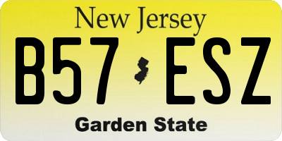 NJ license plate B57ESZ