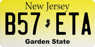 NJ license plate B57ETA