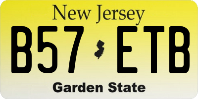 NJ license plate B57ETB