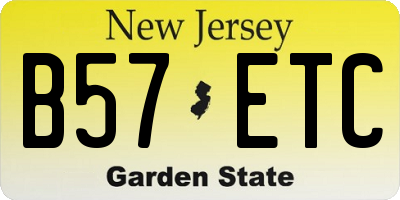 NJ license plate B57ETC