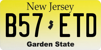 NJ license plate B57ETD