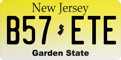 NJ license plate B57ETE