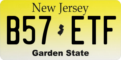 NJ license plate B57ETF