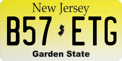 NJ license plate B57ETG