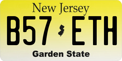 NJ license plate B57ETH