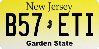 NJ license plate B57ETI