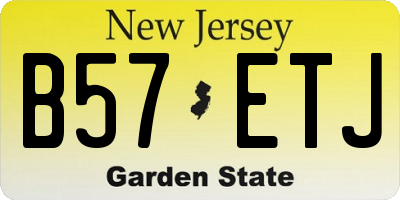 NJ license plate B57ETJ