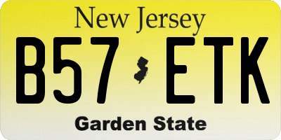 NJ license plate B57ETK