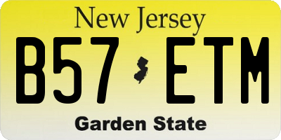 NJ license plate B57ETM
