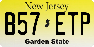 NJ license plate B57ETP