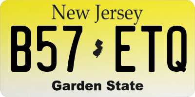 NJ license plate B57ETQ