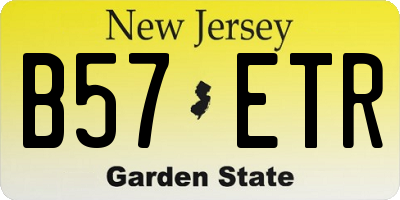 NJ license plate B57ETR