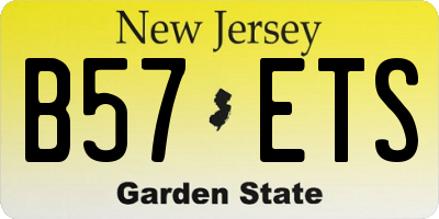 NJ license plate B57ETS