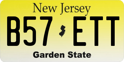 NJ license plate B57ETT