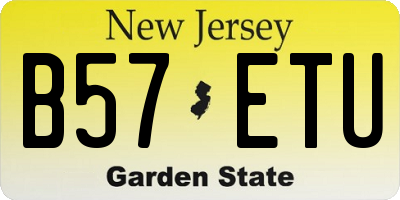 NJ license plate B57ETU