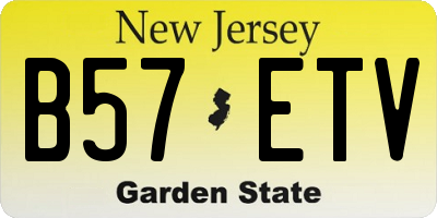 NJ license plate B57ETV