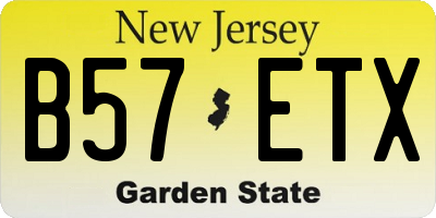 NJ license plate B57ETX