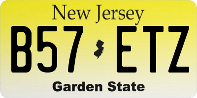 NJ license plate B57ETZ