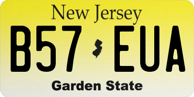 NJ license plate B57EUA