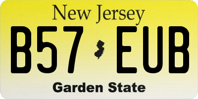 NJ license plate B57EUB