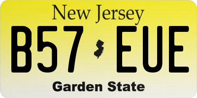 NJ license plate B57EUE