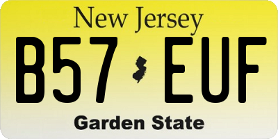 NJ license plate B57EUF