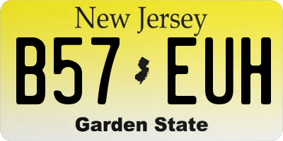 NJ license plate B57EUH