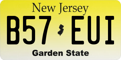 NJ license plate B57EUI