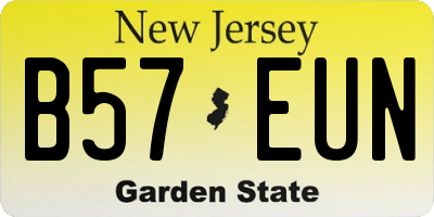 NJ license plate B57EUN