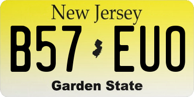 NJ license plate B57EUO