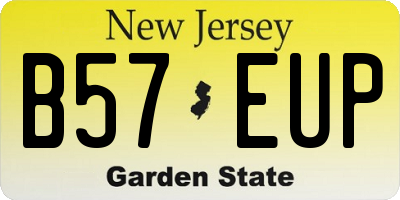 NJ license plate B57EUP