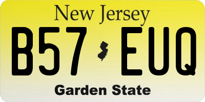 NJ license plate B57EUQ