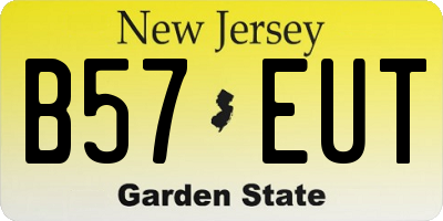 NJ license plate B57EUT