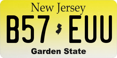 NJ license plate B57EUU
