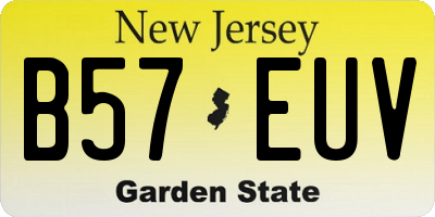 NJ license plate B57EUV