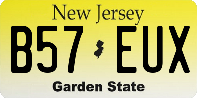 NJ license plate B57EUX
