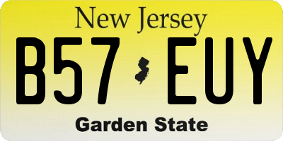 NJ license plate B57EUY