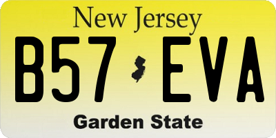 NJ license plate B57EVA