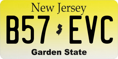 NJ license plate B57EVC
