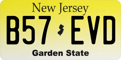 NJ license plate B57EVD