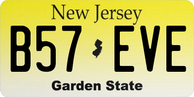 NJ license plate B57EVE