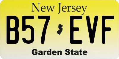 NJ license plate B57EVF