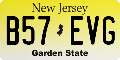 NJ license plate B57EVG