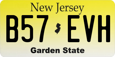 NJ license plate B57EVH