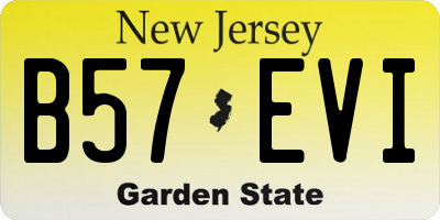 NJ license plate B57EVI