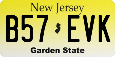 NJ license plate B57EVK