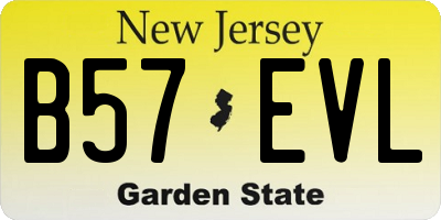 NJ license plate B57EVL