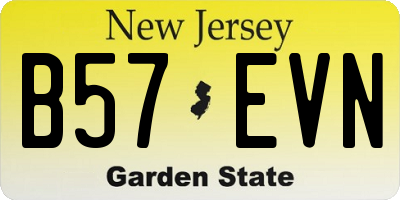 NJ license plate B57EVN