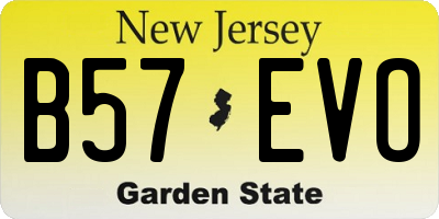 NJ license plate B57EVO